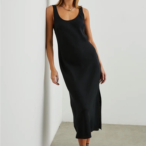 Rails | Black Kailani Linen Scoop Sleeveless Midi Maxi Dress - Picture 6 of 6